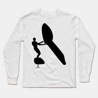 Wing surfer doing wingfoiling with foil wing Long Sleeve T-Shirt